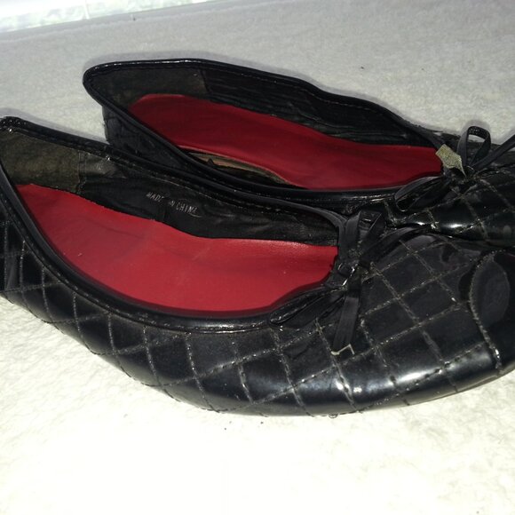 Black Ballet Flats Used Waitress - Picture 1 of 7